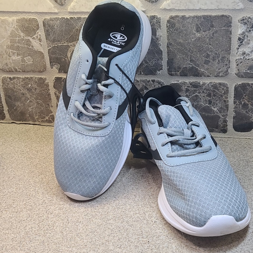 Athletic Works MENS Memory Foam.  Grey/White sz 8 - Picture 4 of 10